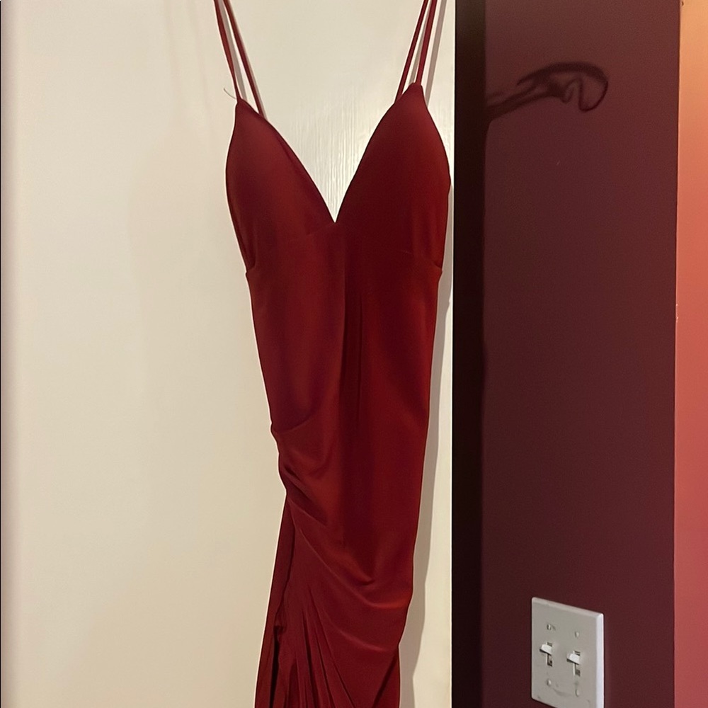 Elegant Red Spaghetti Strap Dress